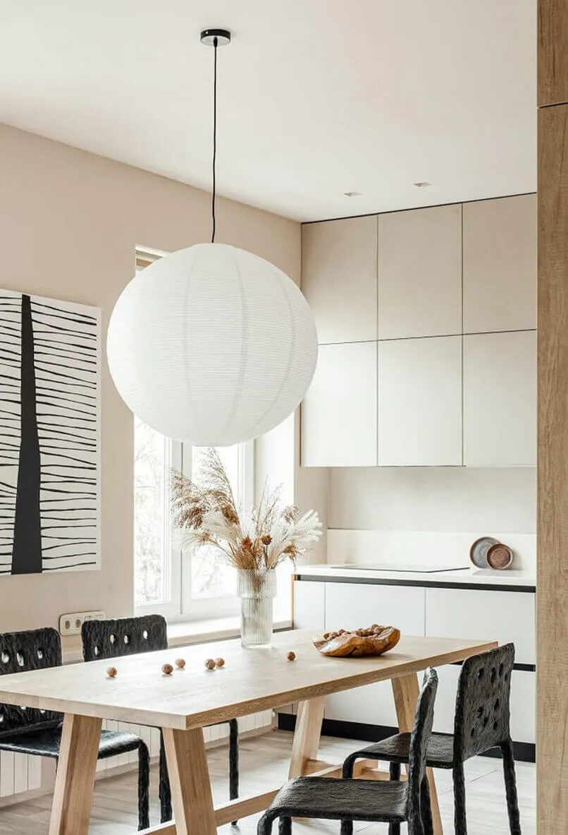 Nội thất không gian nhà bếp căn hộ - phong cách Wabi Sabi 