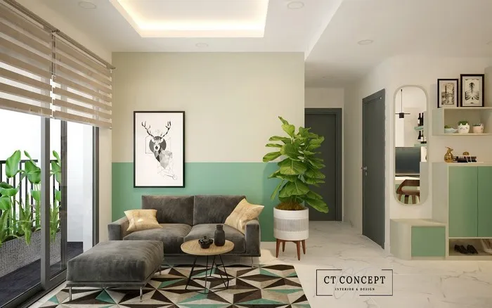 Phòng khách căn hộ Asiana Capella do Nội thất CT Concept thiết kế