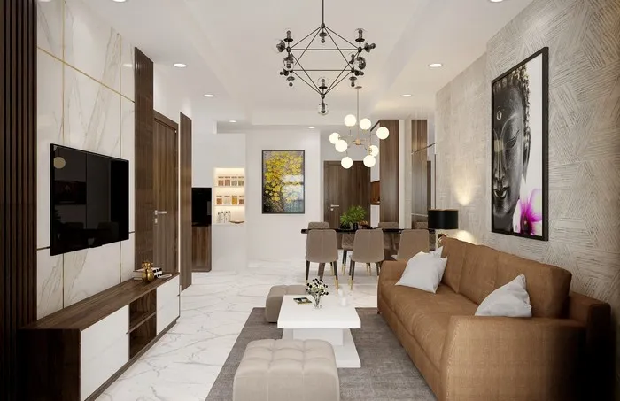 Phòng khách căn hộ Opal Boulevard do Nội thất CT Concept thiết kế