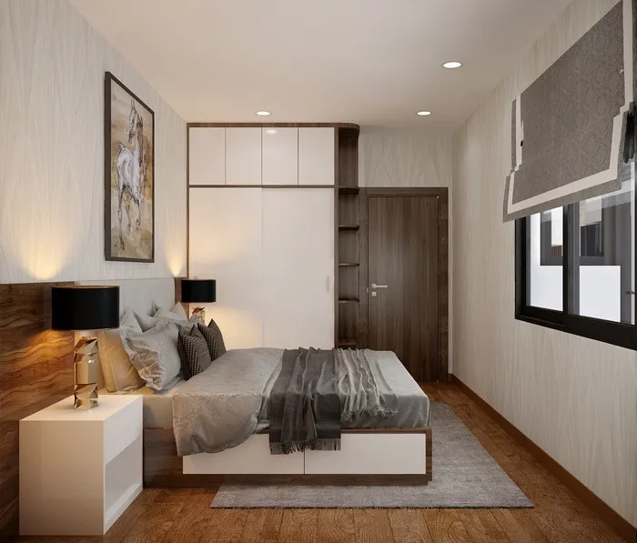 Phòng ngủ lớn căn hộ Opal Boulevard do Nội thất CT Concept thiết kế