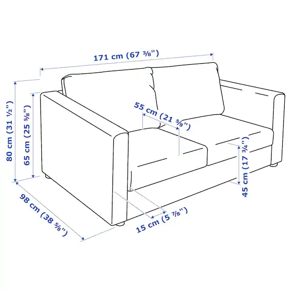 Bản vẽ kỹ thuật ghế sofa đôi cơ bản
