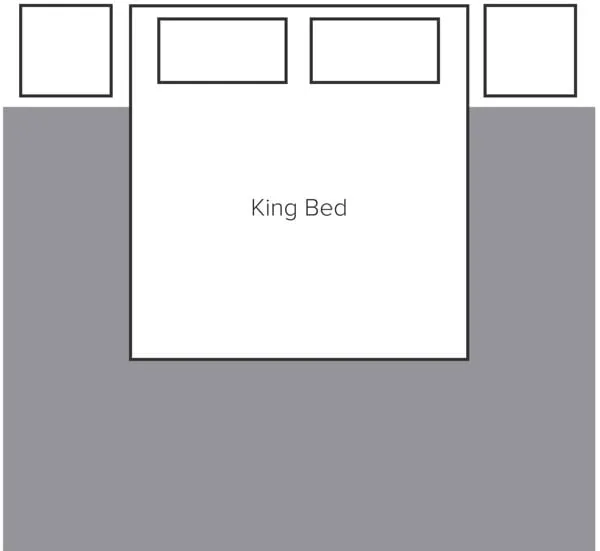 Cách bố trí thảm trải với kích thước giường lớn