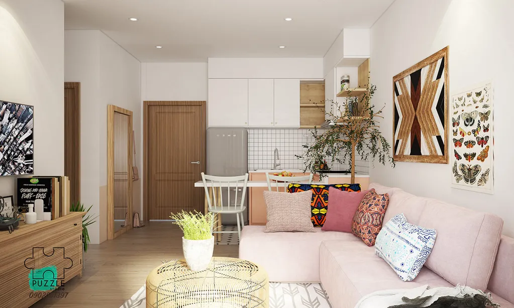 Gợi ý thiết kế Căn hộ nhiều phòng ngủ (2-3 phòng ngủ) phong cách Bohemian tại chung cư Vinhomes Dream City