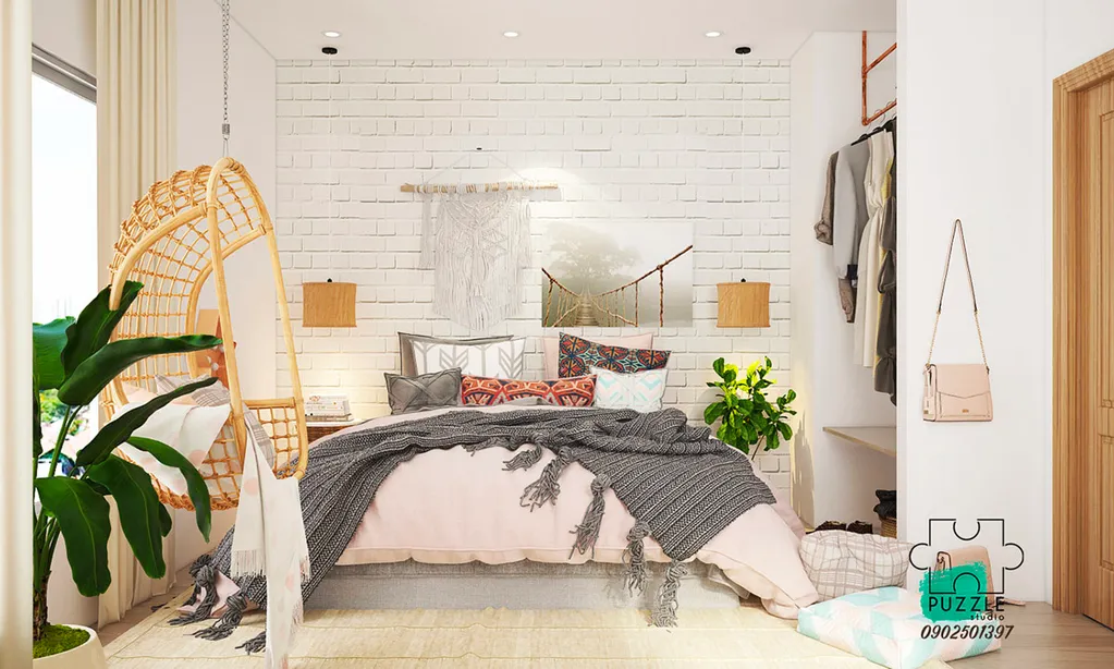 Gợi ý thiết kế Căn hộ nhiều phòng ngủ (2-3 phòng ngủ) phong cách Bohemian tại chung cư Vinhomes Dream City