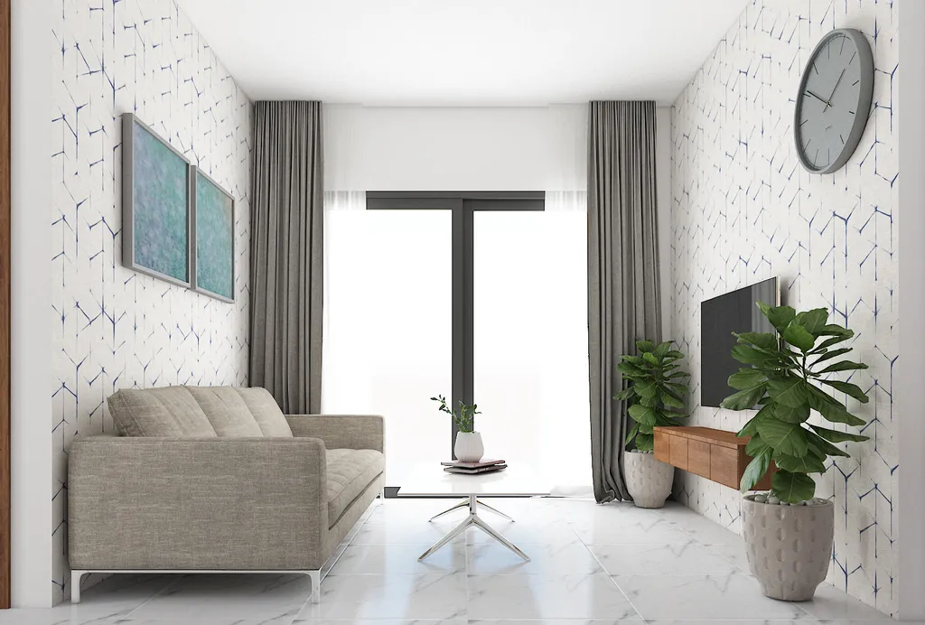 H+ thiết kế phòng khách căn hộ The Origami phong cách hiện đại