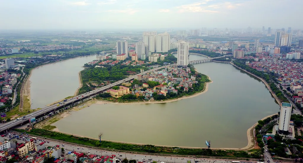 Hình ảnh tổng quan dự án chung cư Linh Đàm với diện tích hồ điều hòa lên tới 74ha.