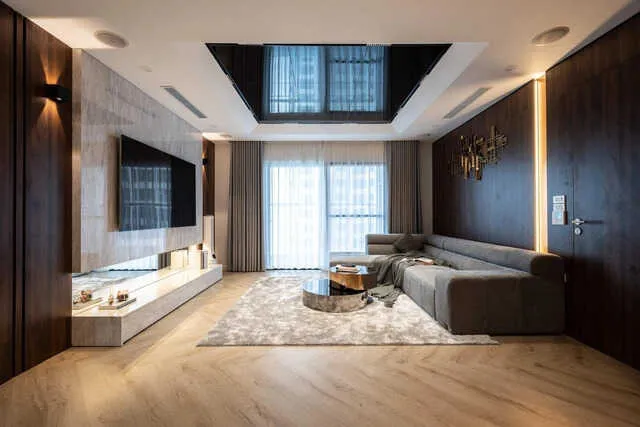 Không gian phòng khách ấn tượng của 1 căn hộ 3 ngủ luxury