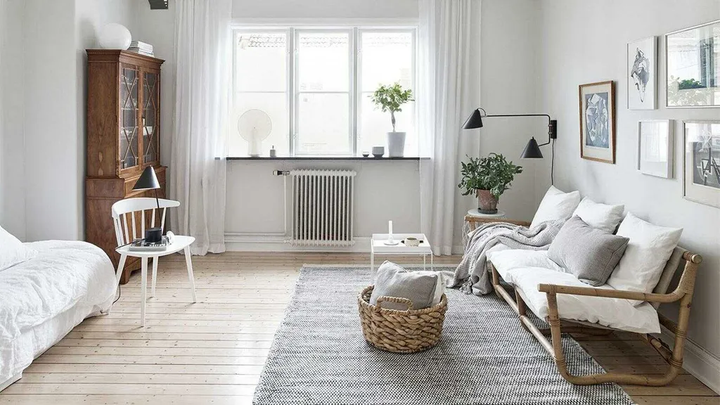 Một căn hộ chung cư phong cách vintage với gam màu trắng là chủ đạo, trông rất độc đáo và ấn tượng