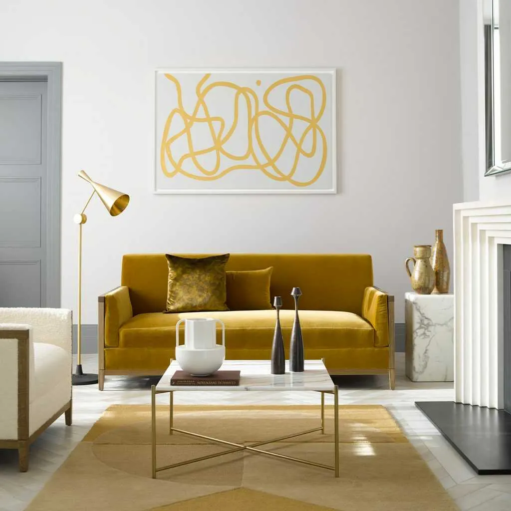 Một mẫu thiết kế, bài trí phòng khách căn hộ Modern Retro khác để bạn tham khảo