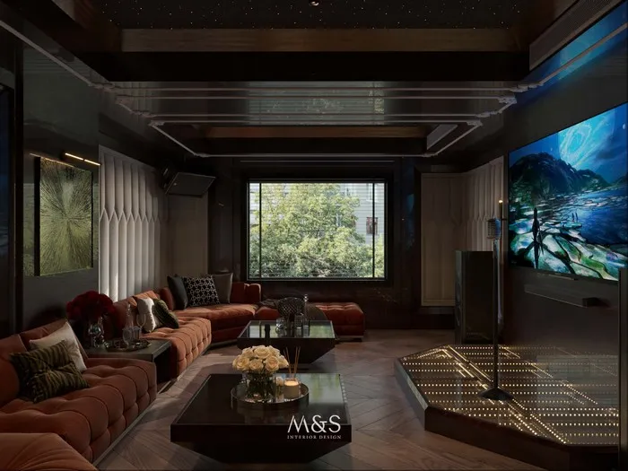 MS Interior thiết kế phòng giải trí có sân khấu và hệ thống âm thanh chất lượng