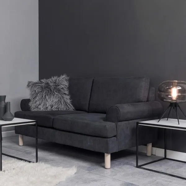 Sofa 2 chỗ vải đen nệm chia riêng lẻ