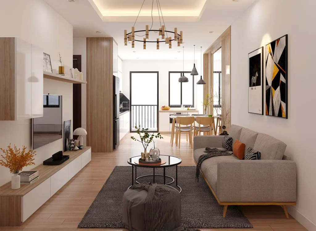 Thiết kế nội thất căn hộ 1 phòng ngủ Richstar theo phong cách hiện đại và tinh tế