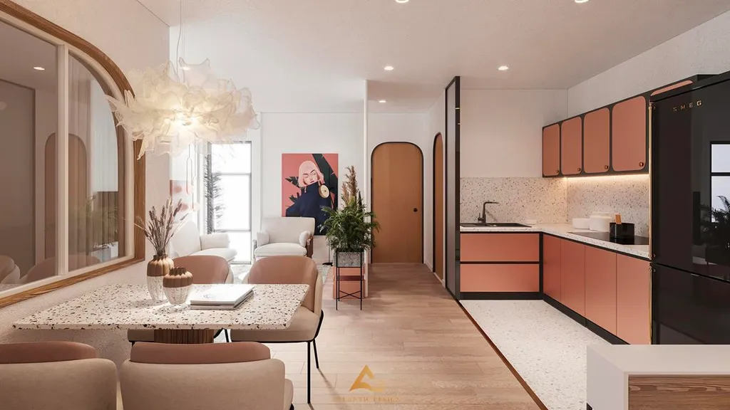 Thiết kế nội thất chung cư 3 phòng ngủ theo phong cách color block