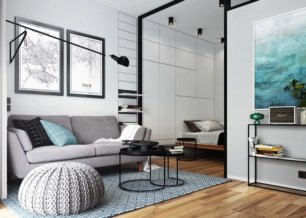 Thiết kế phòng khách căn hộ studio theo phong cách hiện đại và tinh tế