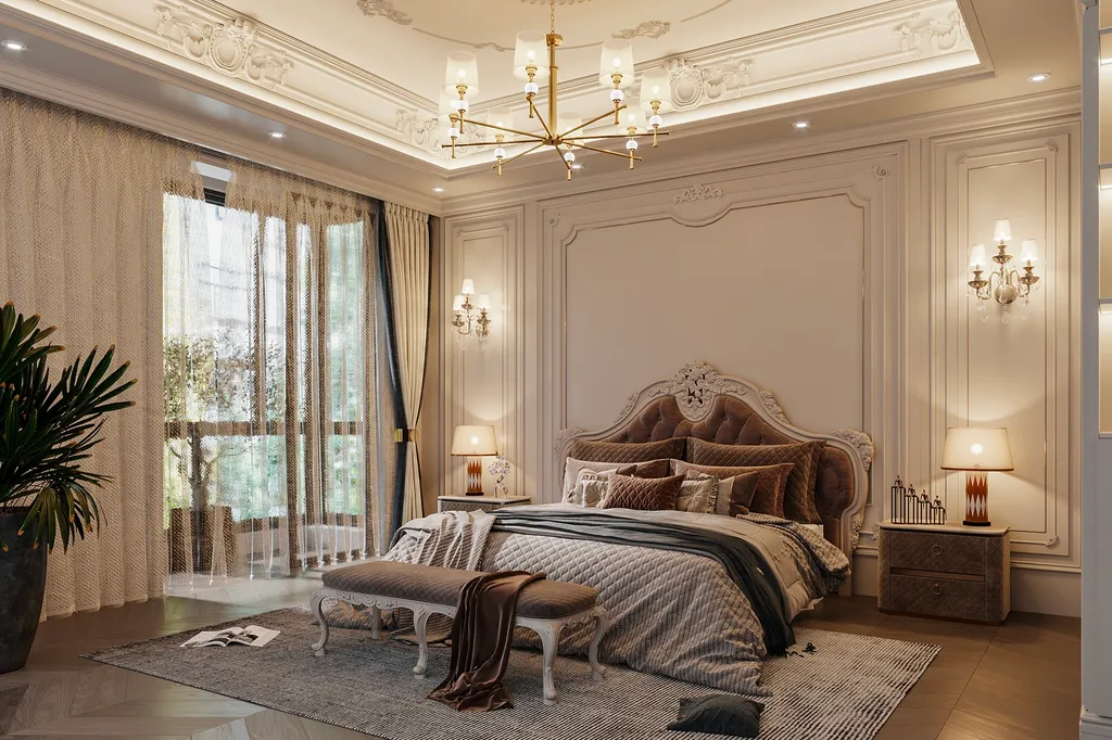 Thiết kế phòng ngủ phong cách cổ điển nhẹ nhàng, sang trọng