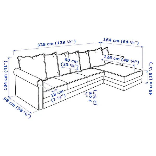 Thường thấy trong những phòng khách rộng, kiểu sofa góc này có thể thiết kế kết hợp thêm với nhiều thành phần ghế khác để tăng thêm không gian chỗ ngồi.