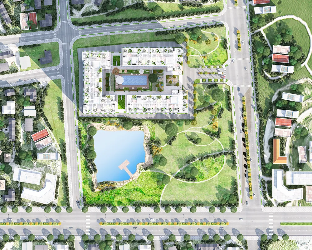 Tổng mặt bằng dự án chung cư Prosper Plaza với diện tích mảng xanh vượt trội