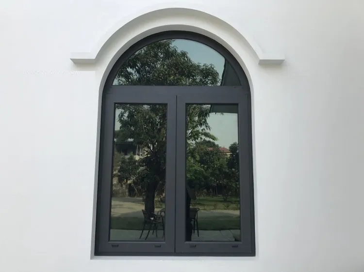 Mẫu cửa sổ nhôm Xingfa uốn vòm