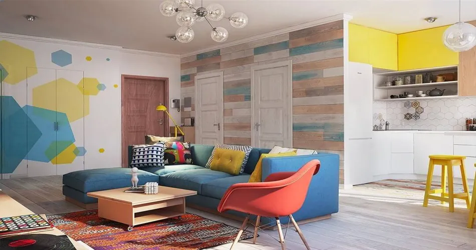 Nội thất phòng khách - Phong cách Color Block nổi bật