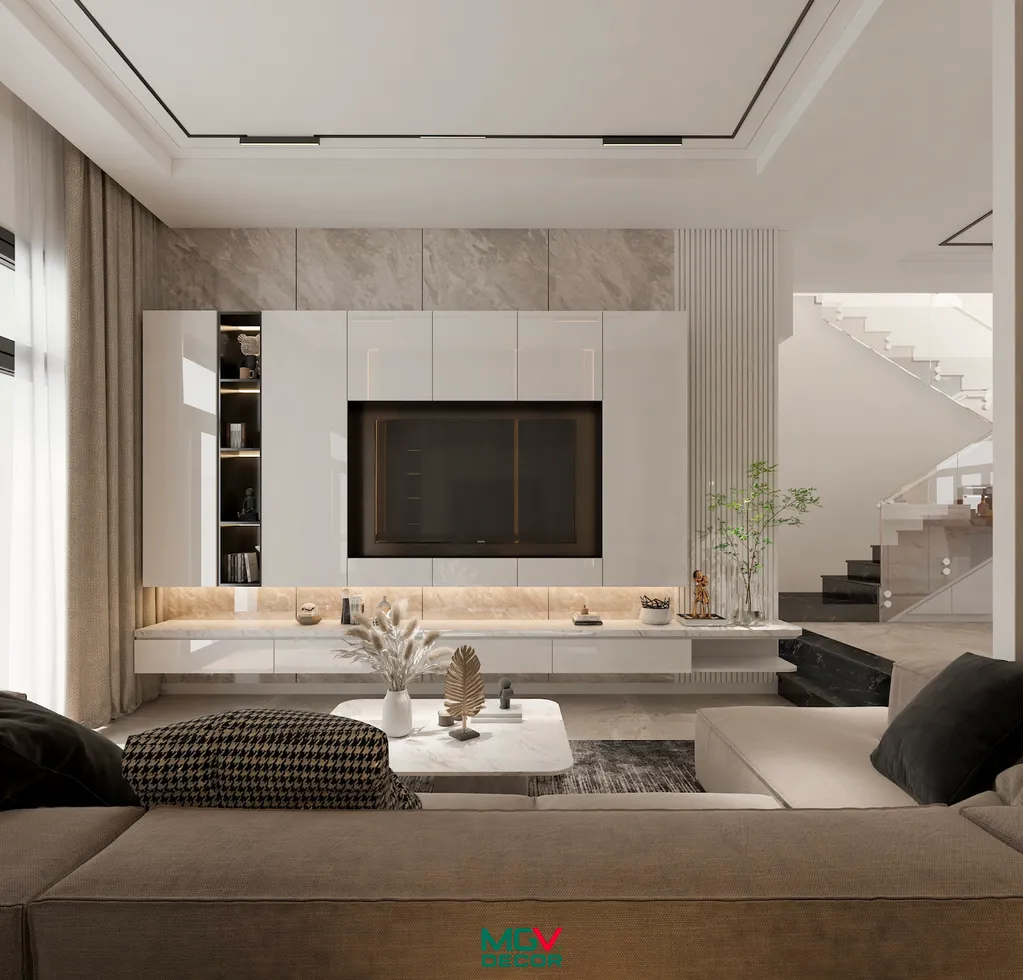 Phong cách kiến trúc hiện đại phù hợp với nhiều kiểu không gian, đồng thời vẫn đảm bảo được sự tiện nghi và các công năng vốn có của căn phòng.