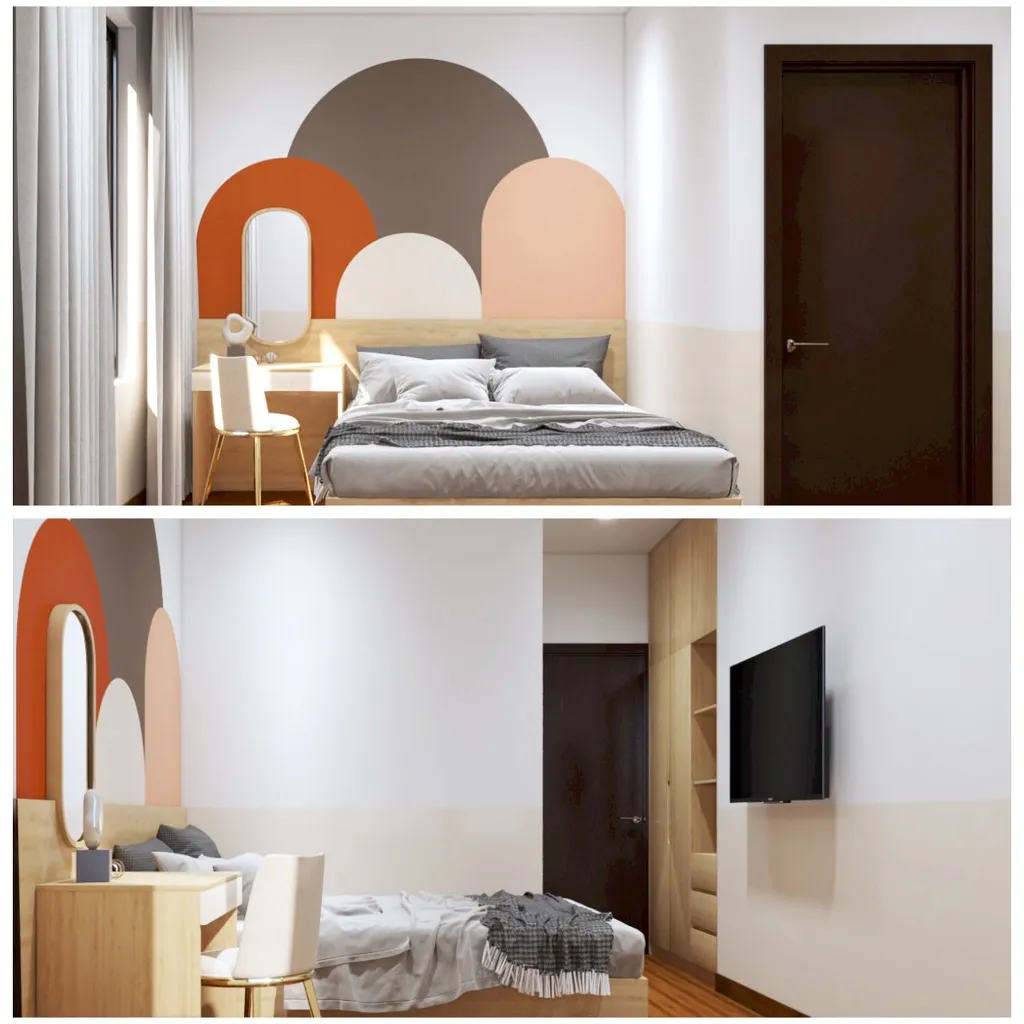 Phòng ngủ 1 phong cách color block