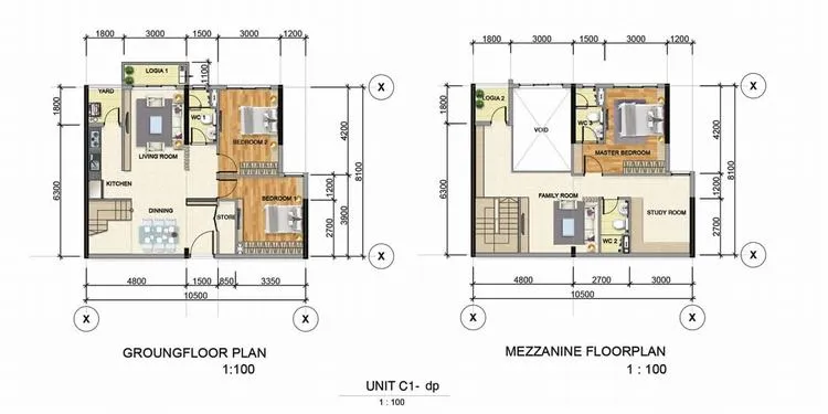 Thiết kế căn hộ duplex 3 phòng ngủ (80m2 – 90m2) – chung cư Astral City