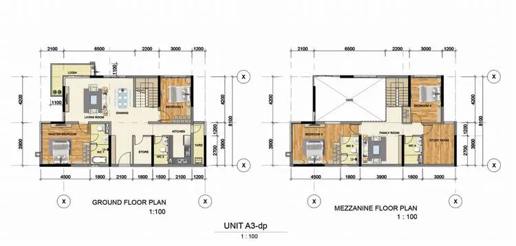 Thiết kế căn hộ duplex 4 phòng ngủ (55m2 – 60m2) – Chung cư Astral City