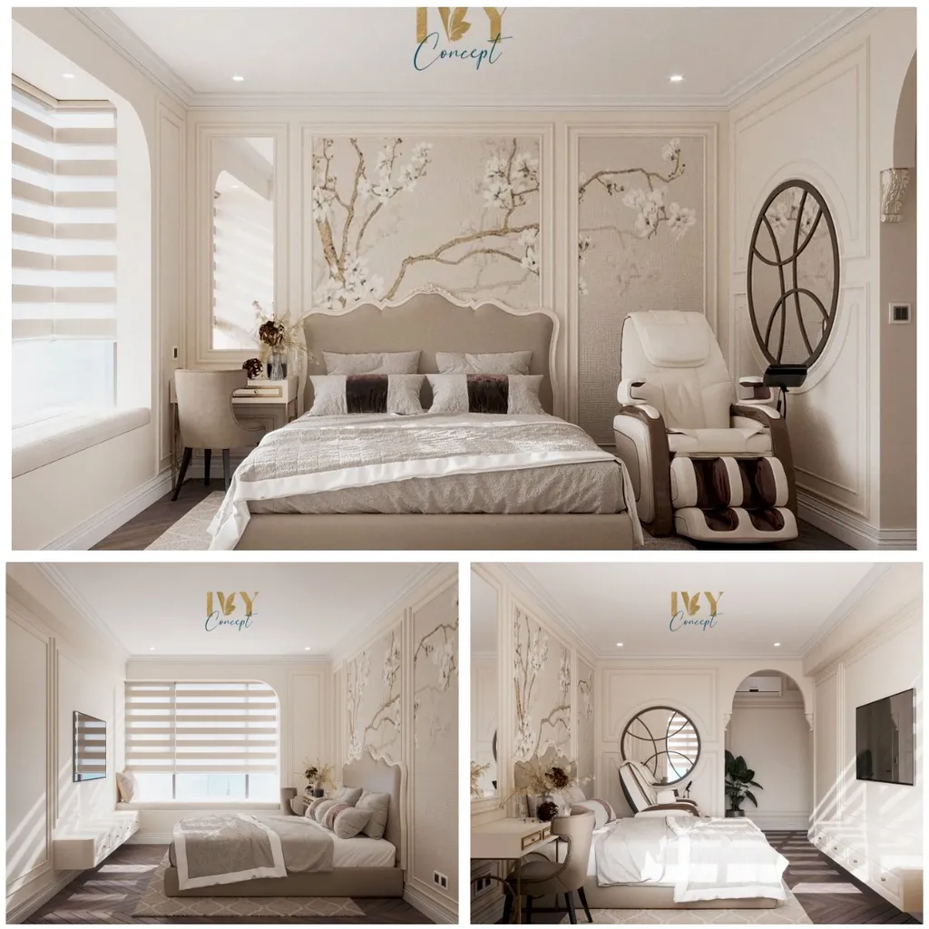 Thiết kế không gian phòng ngủ 1 phong cách Neo Classic