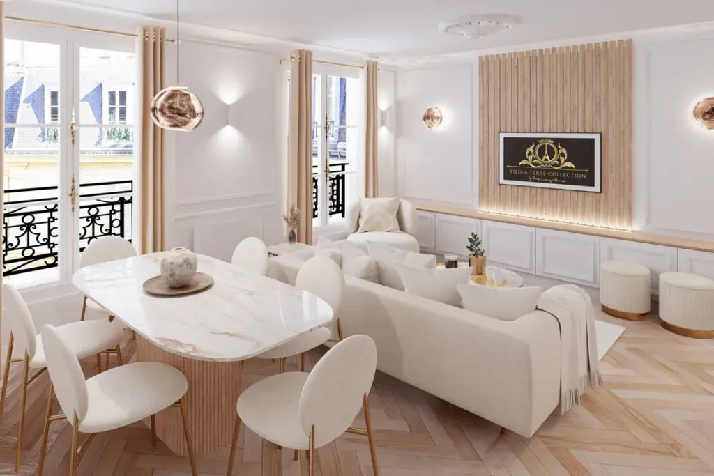 Thiết kế phòng khách căn hộ theo phong cách tân cổ điển Neo Classic