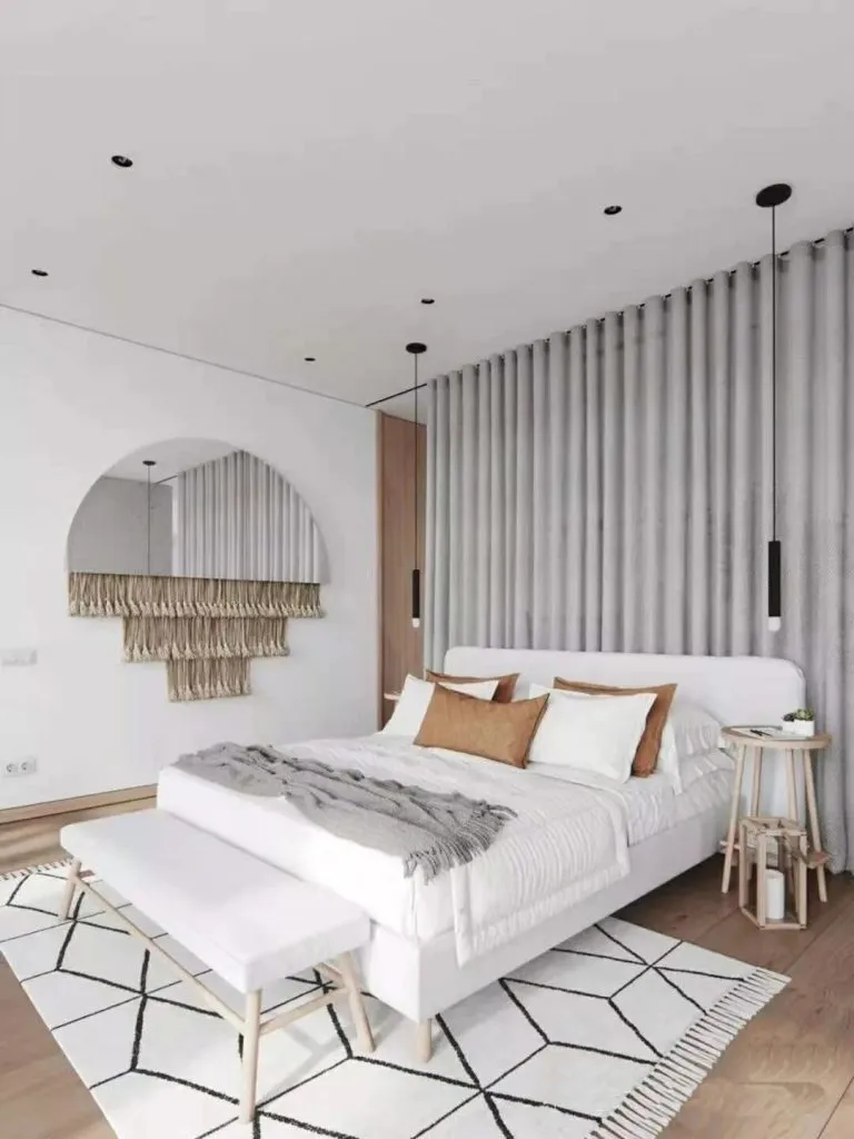 Mẫu thiết kế nội thất phòng ngủ phong cách Bắc Âu tinh tế