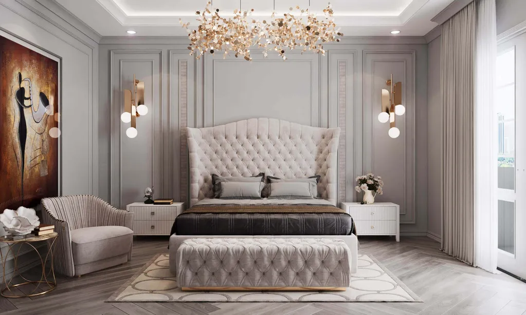 Mẫu thiết kế phòng ngủ căn hộ chung cư với phong cách Neo Classic