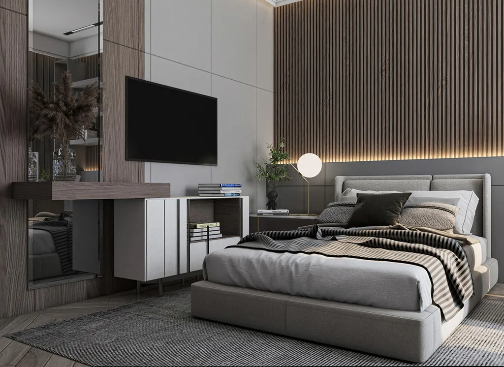 Mẫu thiết kế phòng ngủ nhỏ phong cách hiện đại với việc sắp xếp tối ưu diện tích