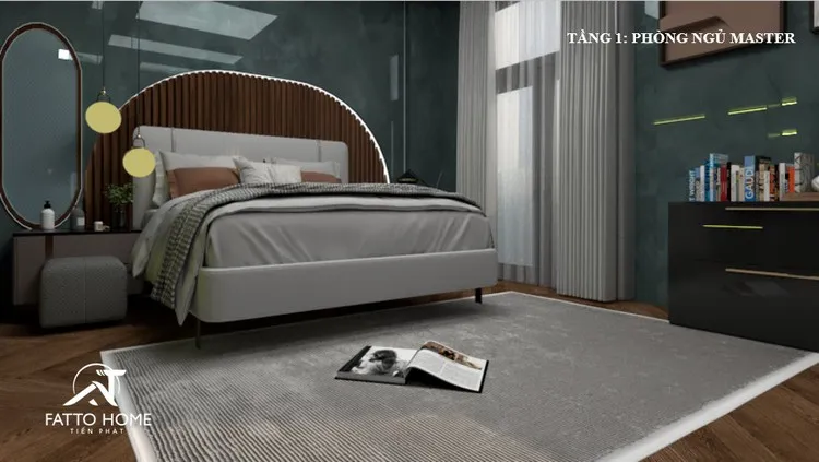 Phòng ngủ master tiện nghi do Công ty Thiết kế - Xây dựng - Thi công Nội thất Tiến Phát triển khai