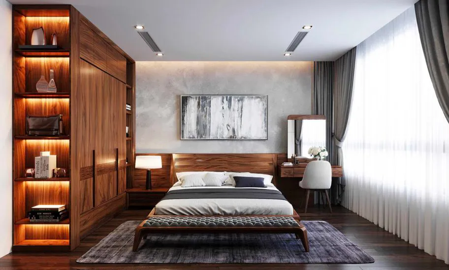 Phòng ngủ theo phong cách hiện đại là một sự lựa chọn hoàn hảo cho gia chủ yêu thích không gian sinh hoạt riêng tư, nhẹ nhàng.