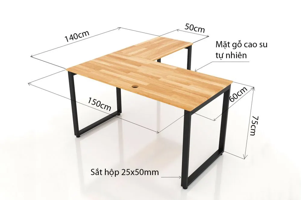 Kích thước bàn làm việc chữ L