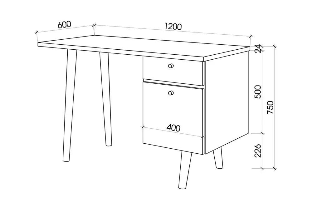 Thông số kích thước bàn làm việc hình chữ nhật