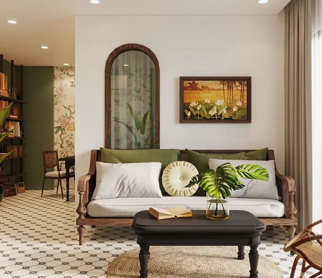 Phong cách Indochine mang nét đẹp truyền thống vào không gian căn hộ
