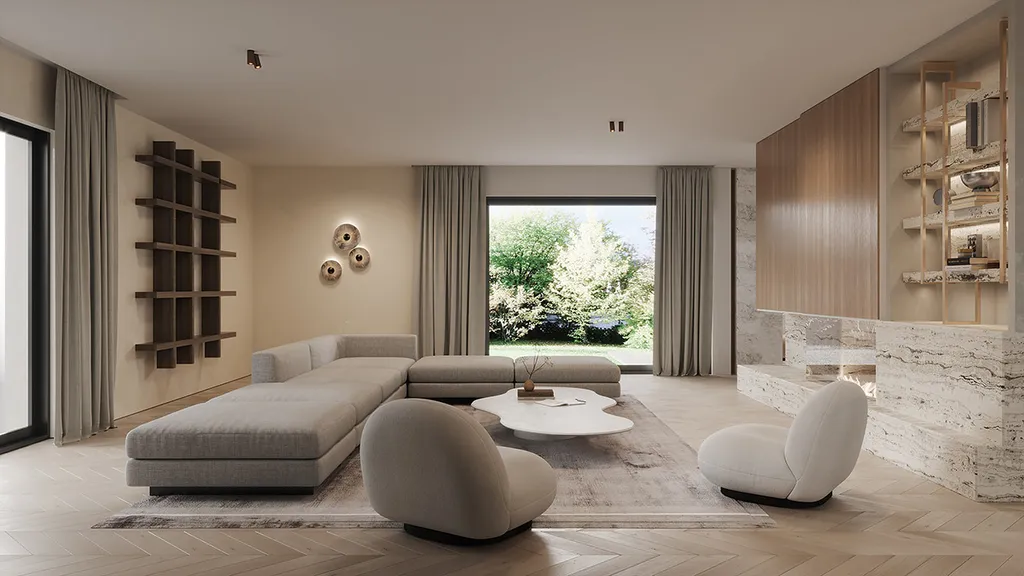 Phòng khách có diện tích lớn có thể thiết kế theo nhiều phong cách như hiện đại, tối giản, cổ điển,...