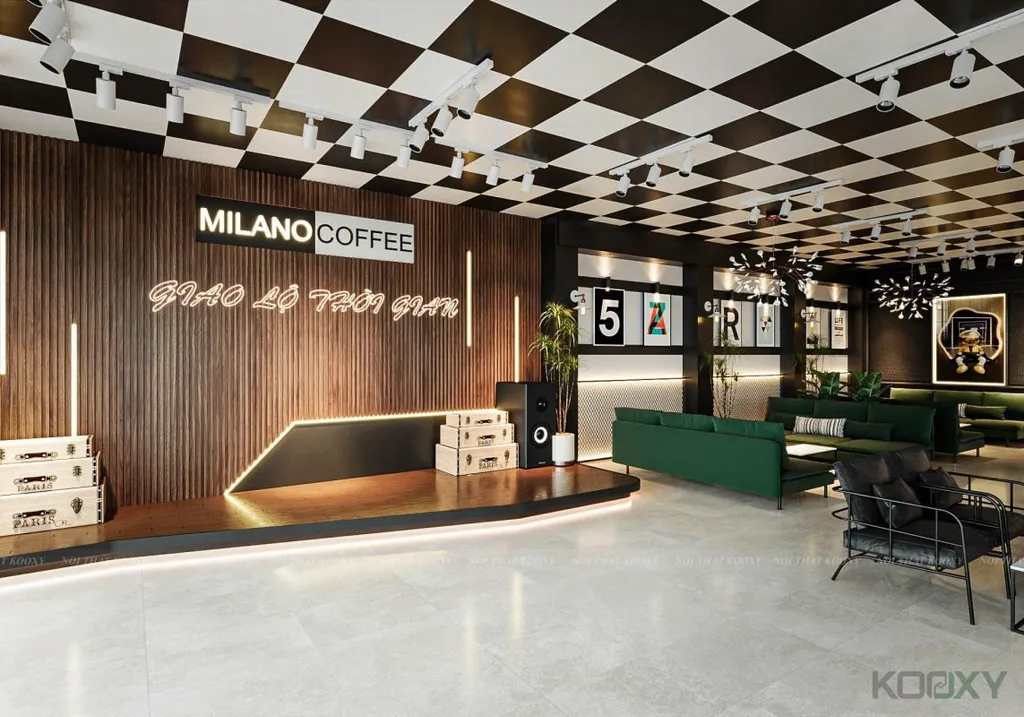 Nét hiện đại, sang trọng tại một chi nhánh Milano Coffee tại Hải Dương