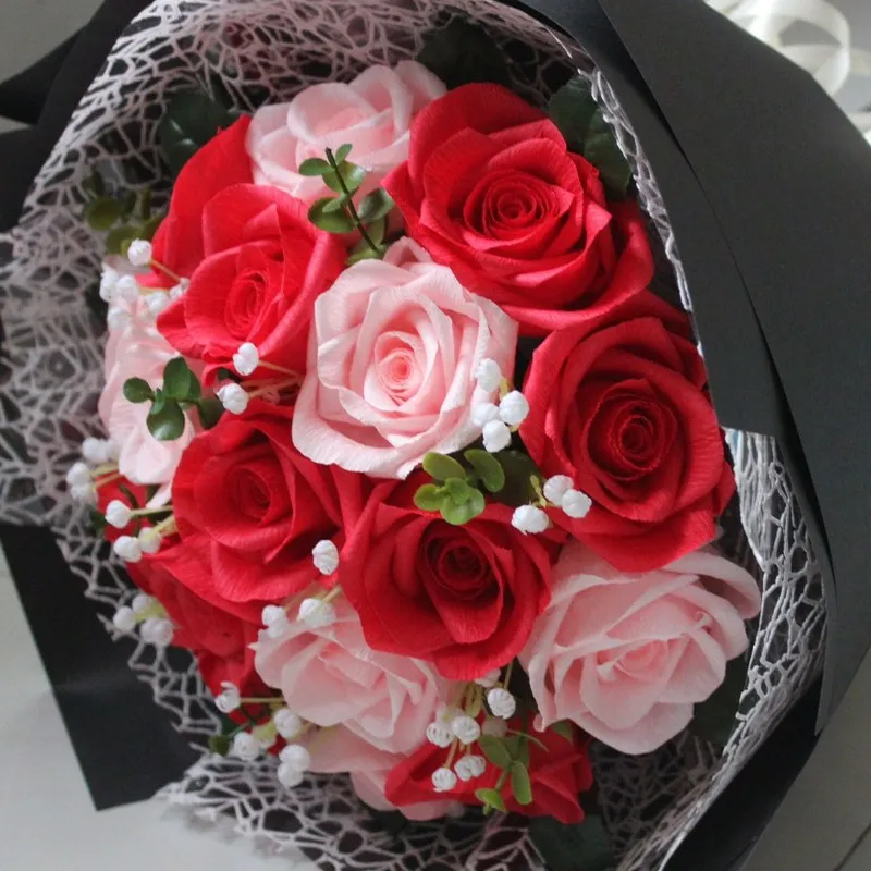 Bó hoa hồng đỏ và hồng đẹp mắt