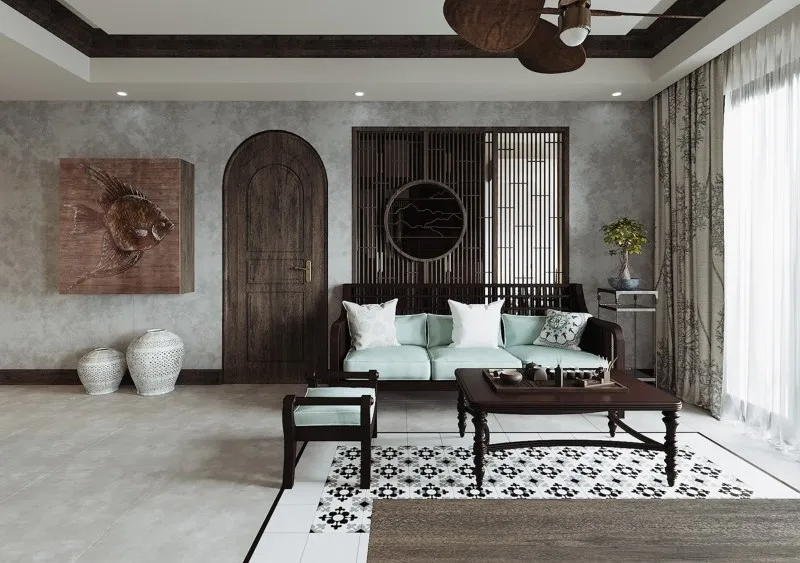Bên cạnh đó, gia chủ cũng có thể lựa chọn phong cách Đông Dương Indochine để thiết kế nội thất cho căn hộ chung chư 86m2 3 phòng ngủ