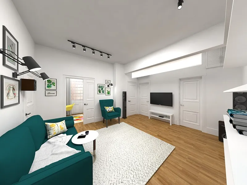 Mẫu thiết kế nội thất chung cư 70m2 2 phòng ngủ phong cách tối giản kết hợp scandinavian
