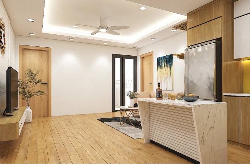 Mẫu thiết kế nội thất chung cư 90m2 3 phòng ngủ phong cách tối giản nhưng sang trọng