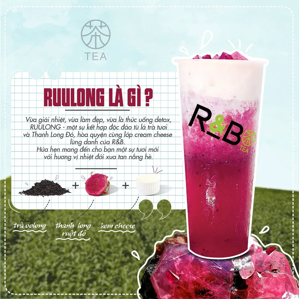 Ruulong (R&B Tea) - Rất thích hợp cho bạn đu trend thanh long nha