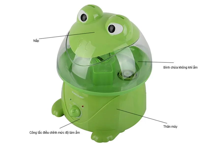 Thiết kế hình chú ếch của máy tạo ẩm Sunhouse SHD7500 cực kỳ dễ thương