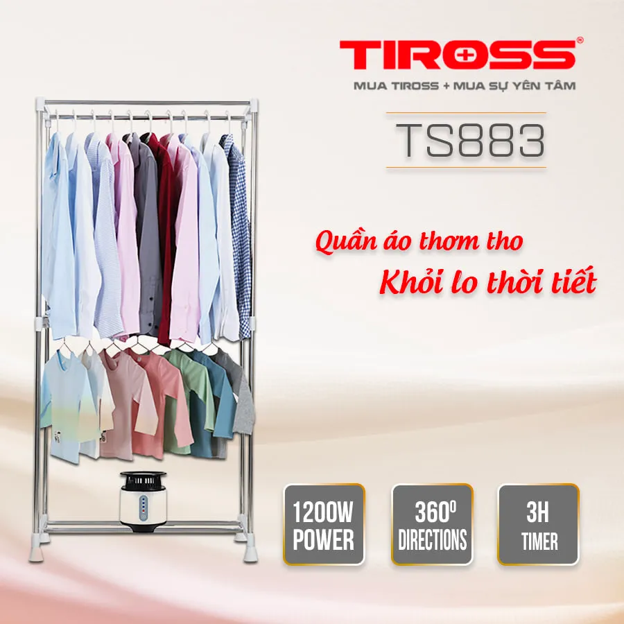 Thiết kế trang nhã và sang trọng của tủ sấy Tiross TS883