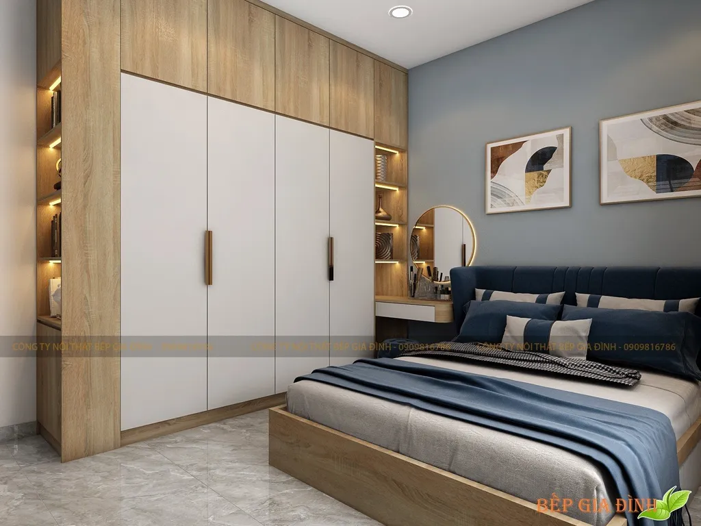 Phòng ngủ lớn được FAM Interior thiết kế hiện đại và sang trọng