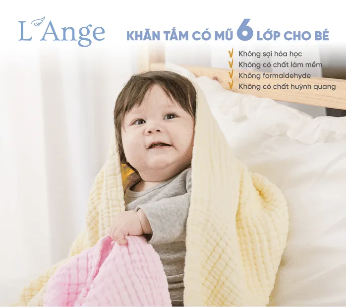 Khăn tắm L’Ange cho bé dễ vệ sinh và dễ bảo quản, giúp cho việc giữ gìn vệ sinh của khăn tốt hơn và kéo dài tuổi thọ sử dụng