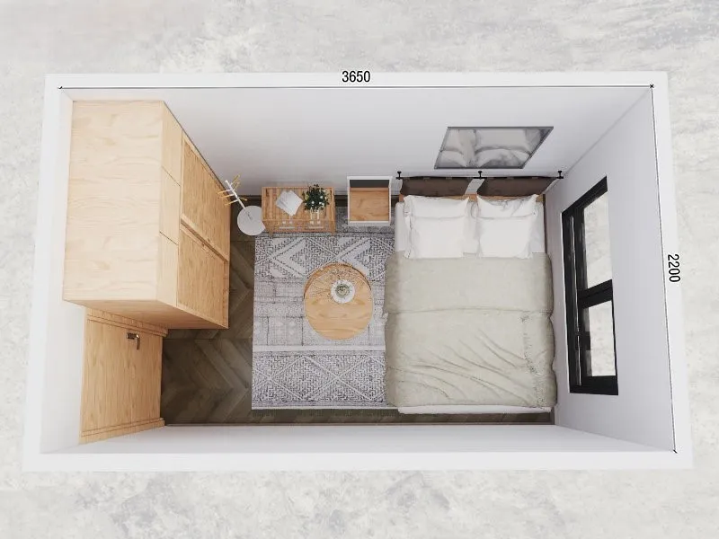Phòng ngủ nhỏ 8m2 với những món đồ nội thất tối giản nhưng vẫn đầy đủ tiện nghi