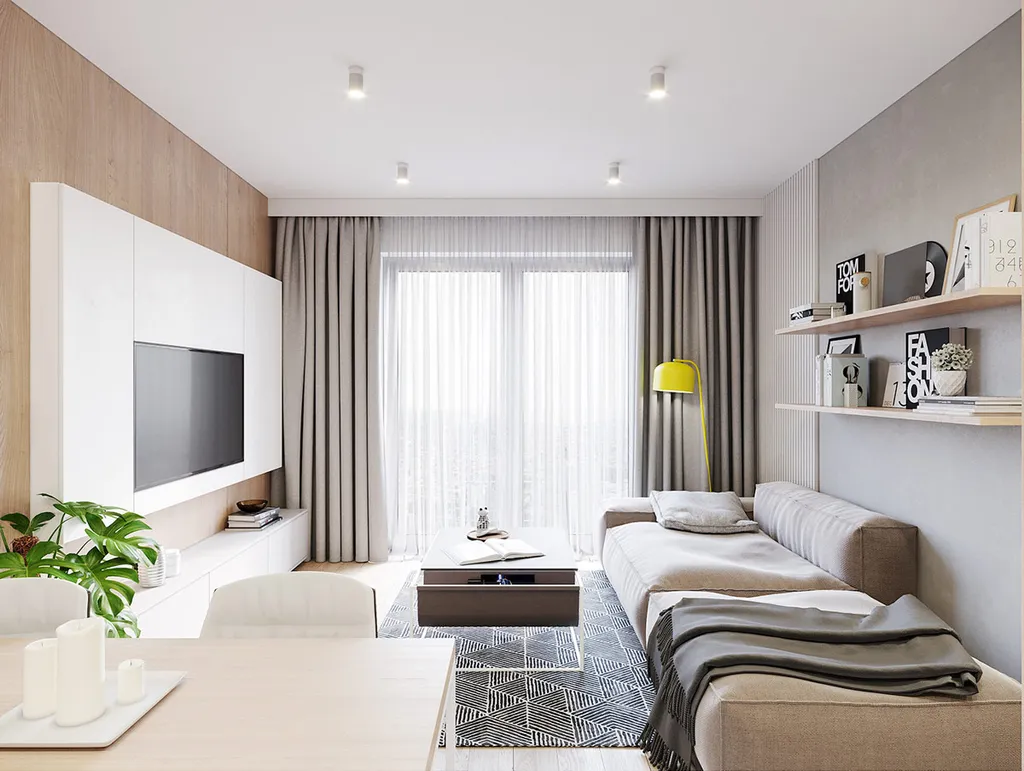 Mẫu phòng khách được thiết kế mang vẻ đẹp hiện đại cho không gian nhỏ